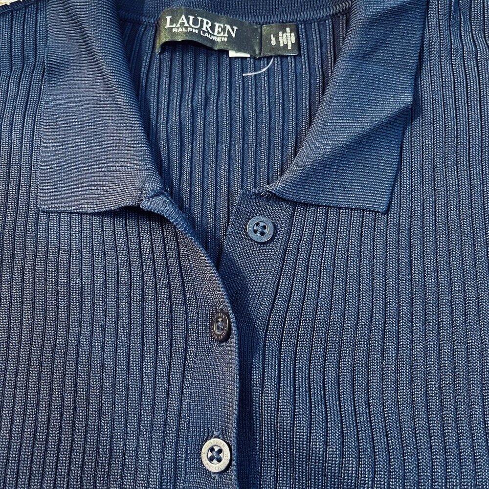 NWOT Ralph Lauren Navy Blue Viscose Blend Dress L